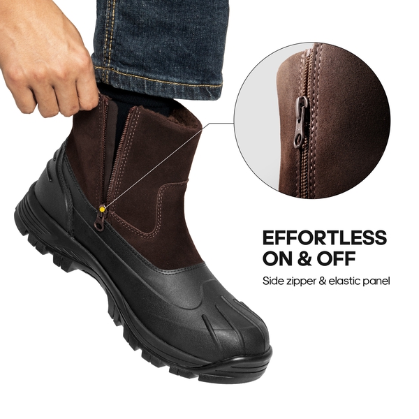 Men's Non-Slip Waterproof Snow Boots - BROWN - 6
